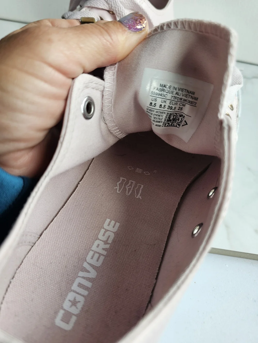 Women's Low-Top Pastel Pink Canvas Sneakers - Picture 7 of 7